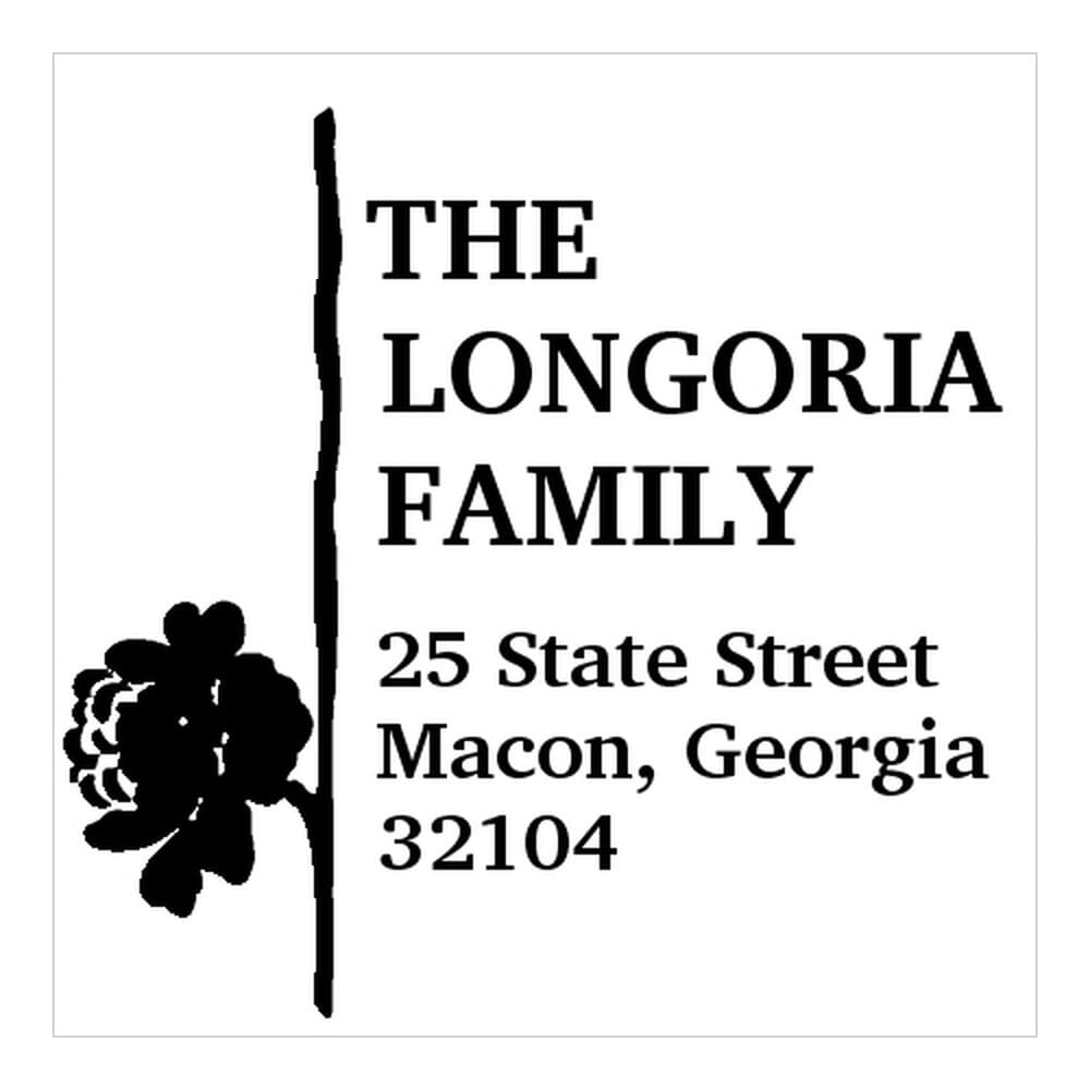 Single Flower Square Monogram Stamp stamps4u.co.uk