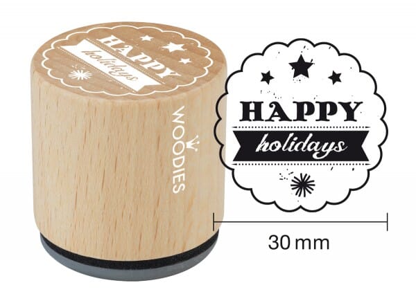 Woodies stamp Happy holidays