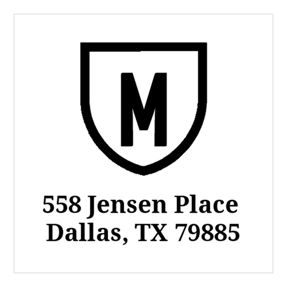 Bold Shield Square Monogram Stamp stamps4u.co.uk