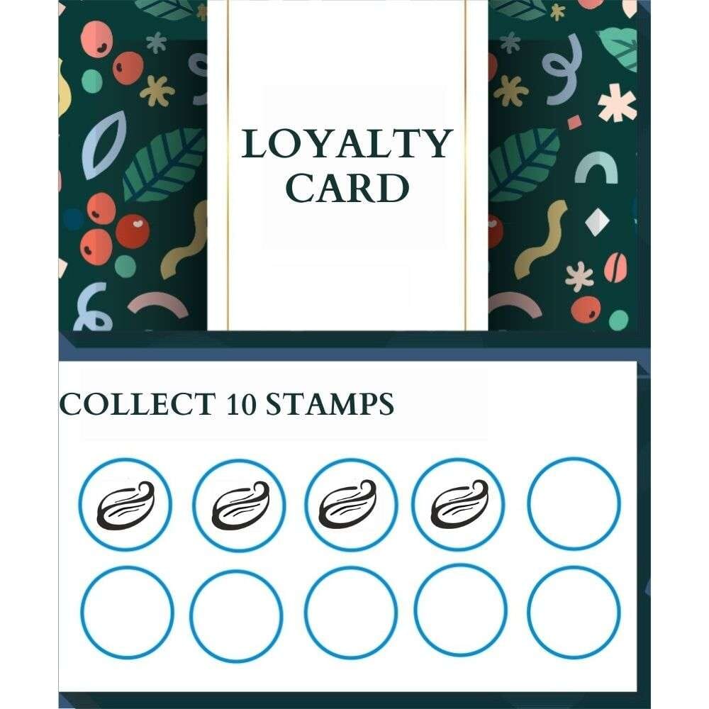 Coffee Bean Loyalty Card Stamp 11x11mm Stamps4u.co.uk