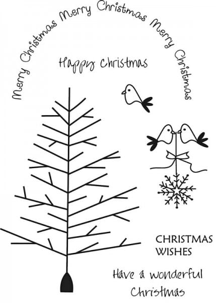 Art Stamps - Christmas Birds and Tree Clear Stamp