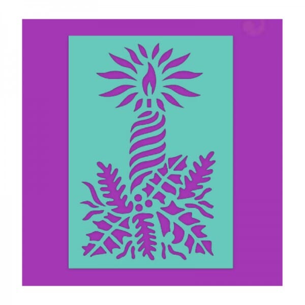 Sue Dix Designs - Candle and Holly Stencil