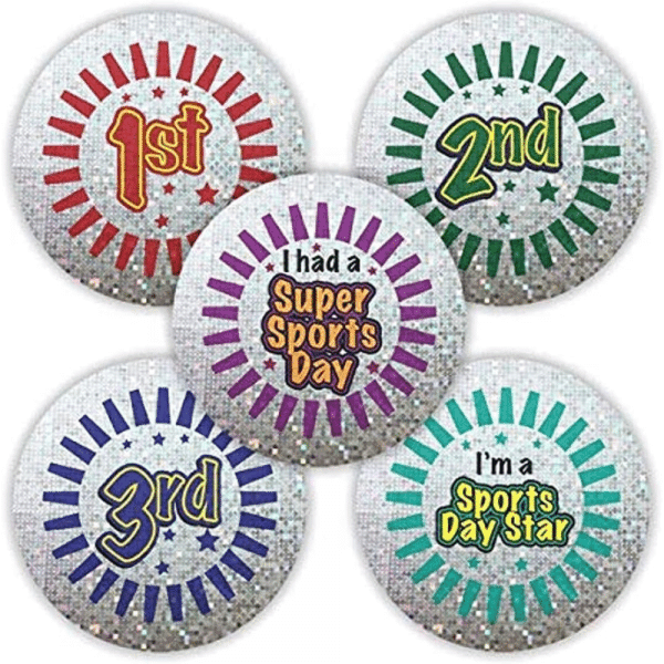 Sparkling Sports Day Star Stickers | 1st, 2nd and 3rd Place | 250 Stickers | 28 mm