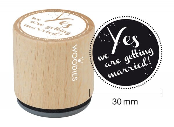 Woodies stamp Yes we are getting married!