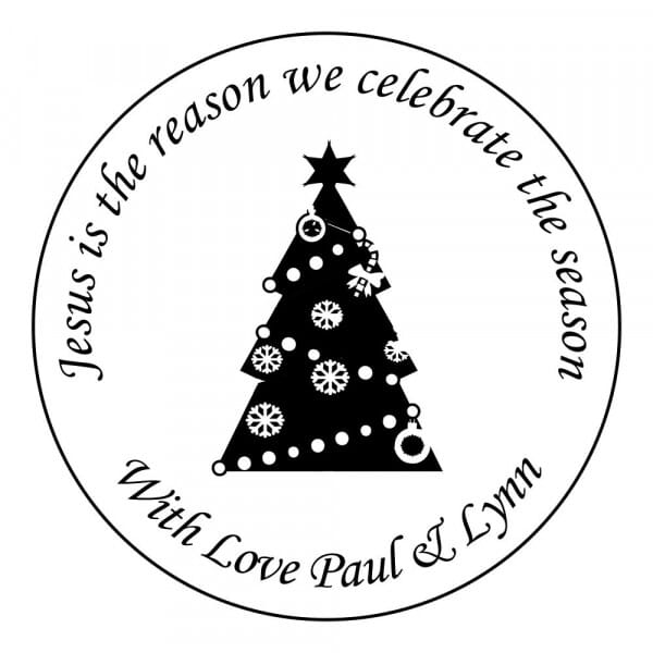 Custom Eco Gift Tag Stamp - Christmas Tree