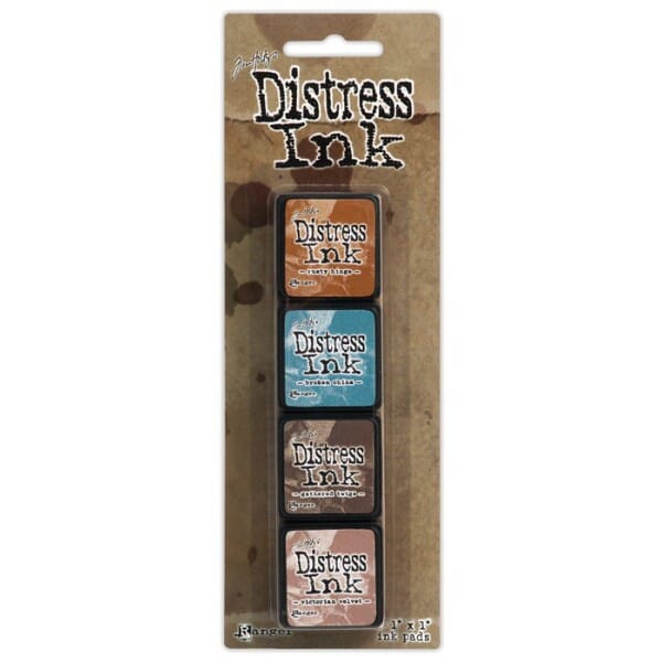 Ranger Ink - Tim Holtz Distress Mini Ink Pads Kit 6 - Sold in one strip of 4 pads