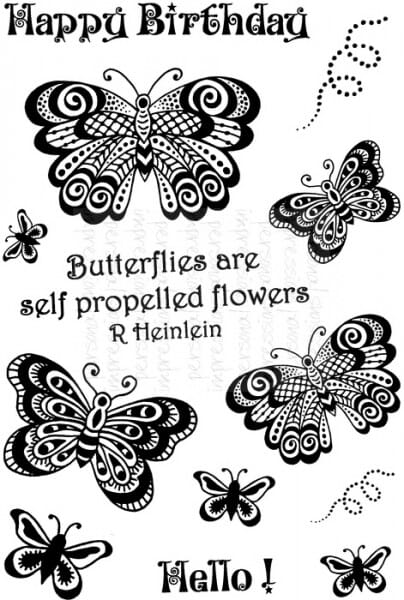 Art Stamps - SDButtrflies Are Propelled Flwrs - Clear Stamp