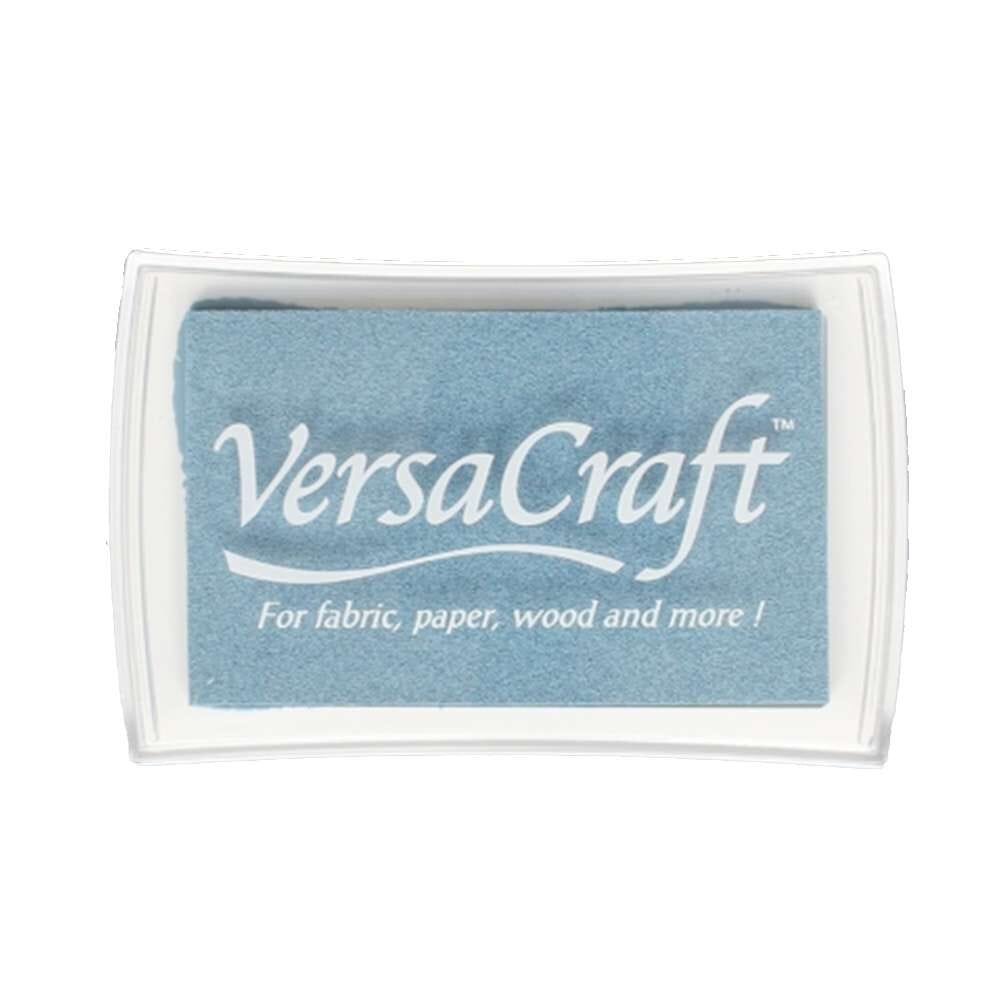 Tsukineko Versa Craft S Cerulean Blue Ink Pad - Small Stamp Pad For Fabric, Wood & Leather